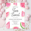 Search for watermelon 2nd birthday invitations Two sweet