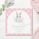 Search for pink bunny baby shower invitations Script typography