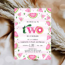 Search for watermelon 2nd birthday invitations Two sweet