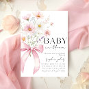 Search for pink bow baby shower invitations Baby in bloom