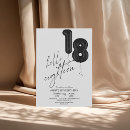 Search for black and white 18th birthday invitations Simple