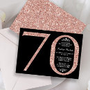 Search for rose gold 70th birthday invitations Typography