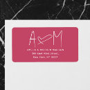 Search for red heart return address labels Handwritten script