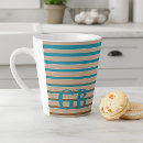 Search for striped monogram mugs Modern minimalist clean simple
