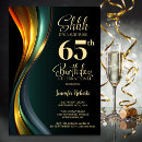 Search for surprise 65th birthday invitations Black