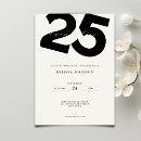 Search for elegant 25th birthday invitations Typography