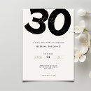 Search for elegant 30th birthday invitations Black and white