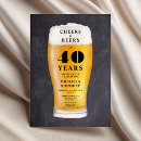 Search for beer 40th birthday invitations Modern