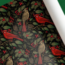 Search for cardinal christmas wrapping paper Holly