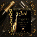 Search for cheers to the new year invitations Gold and black