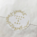 Search for thank you gold wedding stickers Floral