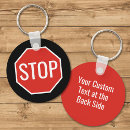 Search for stop sign keychains Red