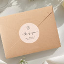 Search for peach monogram wedding stickers Simple