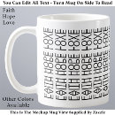 Search for faith hope love mugs Typography