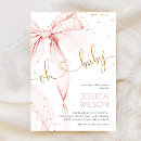 Search for elegant baby girl shower invitations Watercolor bow