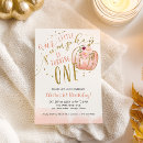 Search for little pumpkin 1st birthday invitations Watercolor