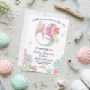 Search for little mermaid baby shower invitations Glitter
