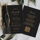 Recherche de or et noir mariage invitations Code qr