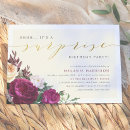 Search for burgundy floral birthday invitations Gold