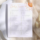 Recherche de baby shower trivia games Neutre