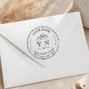 Search for elegant return address rubber stamps Circle text script