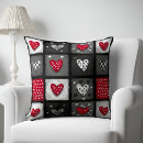 Search for black and white red heart pillows Pattern