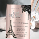 Search for eiffel tower sweet 16 invitations Rose gold