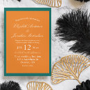 Search for teal and orange wedding invitations Colourful