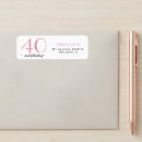 Search for 40th return address labels 40 year old
