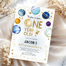 Search for galaxy 1st birthday invitations Rocket ship