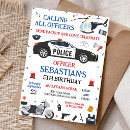 Recherche de patrouille invitations Ligne bleue mince