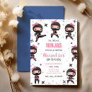 Search for ninja girl birthday invitations Pink ninja party