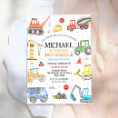 Search for boy construction birthday invitations Yellow dump truck