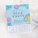 Search for pineapple pool party invitations Blue