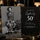Search for fifty and fabulous birthday invitations Modern typography