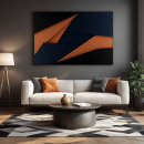 Search for navy blue and orange art Geometric pattern