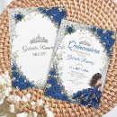 Recherche de bleu royal et argent invitations Floral