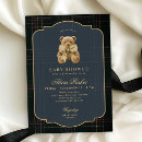 Search for dark blue baby shower invitations Teddy bear