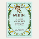 Search for monkey birthday invitations Wild one