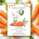 Search for some bunny is turning 1 invitations Watercolor