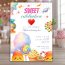 Search for candy 3rd birthday invitations Watercolor