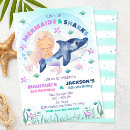 Search for mermaid shark birthday invitations For kids