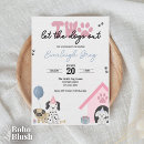 Search for dog birthday birthday invitations Pink