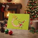 Search for character christmas cards Grinch in santa suit