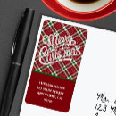 Search for gingham return address labels Christmas holiday