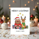 Search for grandson christmas cards Santa and reindeer