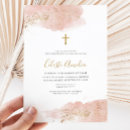 Search for pink watercolor invitations Gold cross
