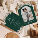 Search for emerald green and white invitations Botanical