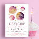Search for girls outer space birthday invitations Pink