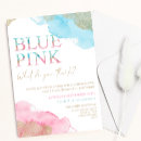 Search for gold glitter gender reveal invitations Watercolor